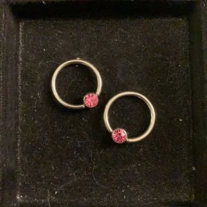 14g. 5/8” Jeweled Beaded Captive Ring for Ear, Nipples, Septum